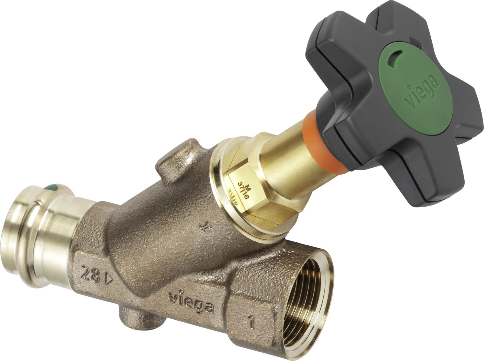 Viega Schrägsitzventil Easytop 2230.52 DN 32, Rp 1 1/4, Siliziumbronze, SC-Contur
