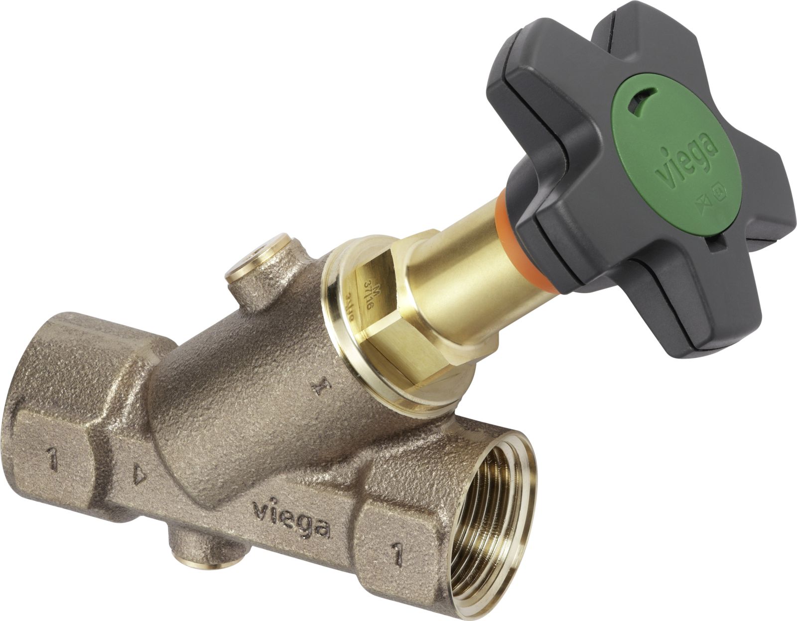 Viega KFR-Schrägsitzventil Easytop 2230.92 DN 25, Rp 1, Rotguss, für Wasserzählerbügel