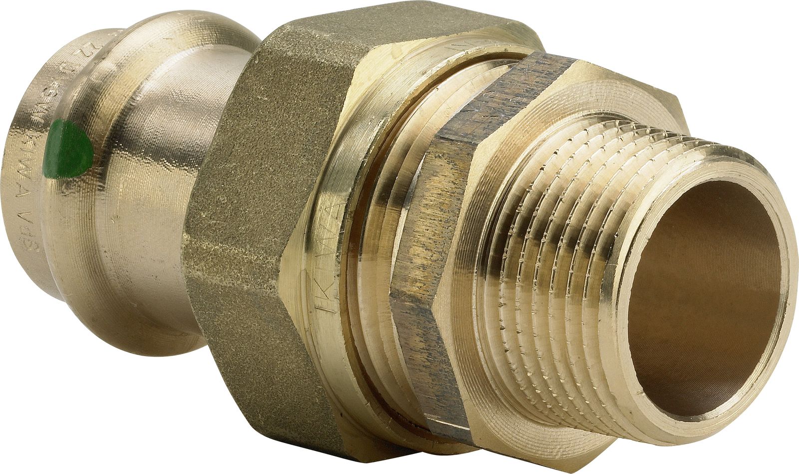 Viega Verschraubung Sanpress 2265 22 mm x R 1/2, Siliziumbronze, flachdichtend, SC-Contur