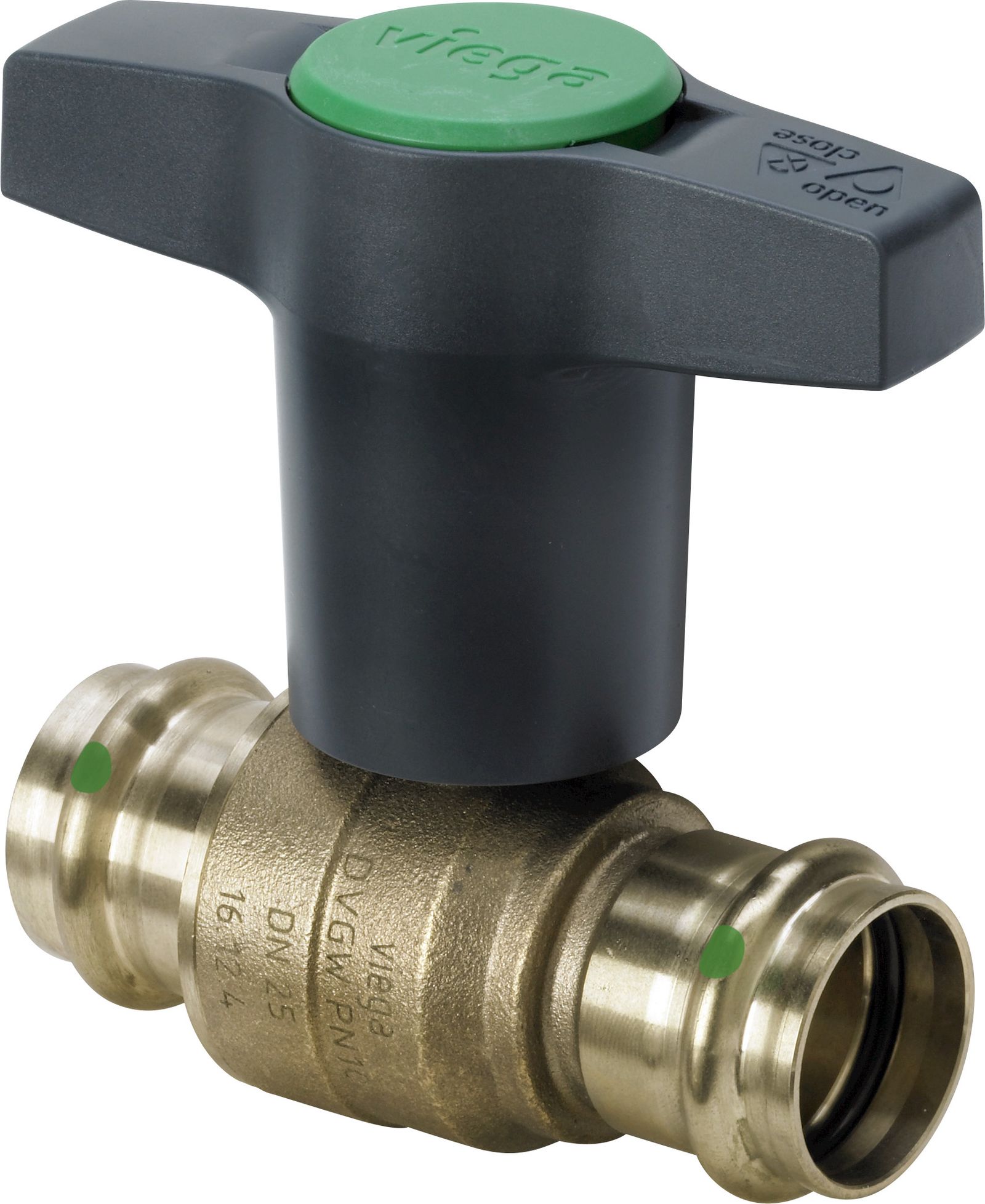 Viega Kugelhahn Easytop 2275 DN 40, 42 mm, Siliziumbronze, SC-Contur, Pressanschluss