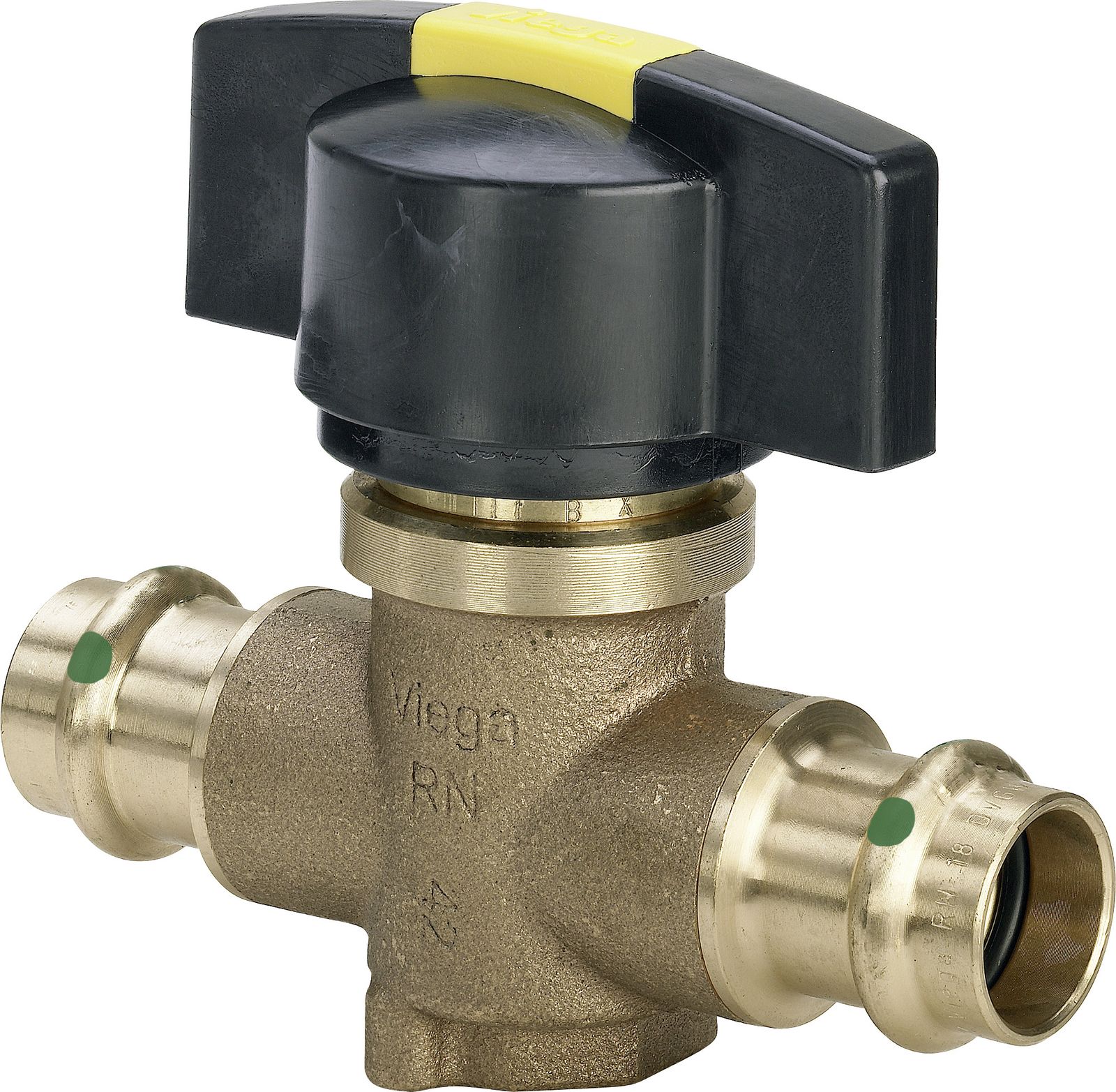 Viega Freiflussventil Easytop 2278 22 mm, Siliziumbronze, SC-Contur, Pressanschluss