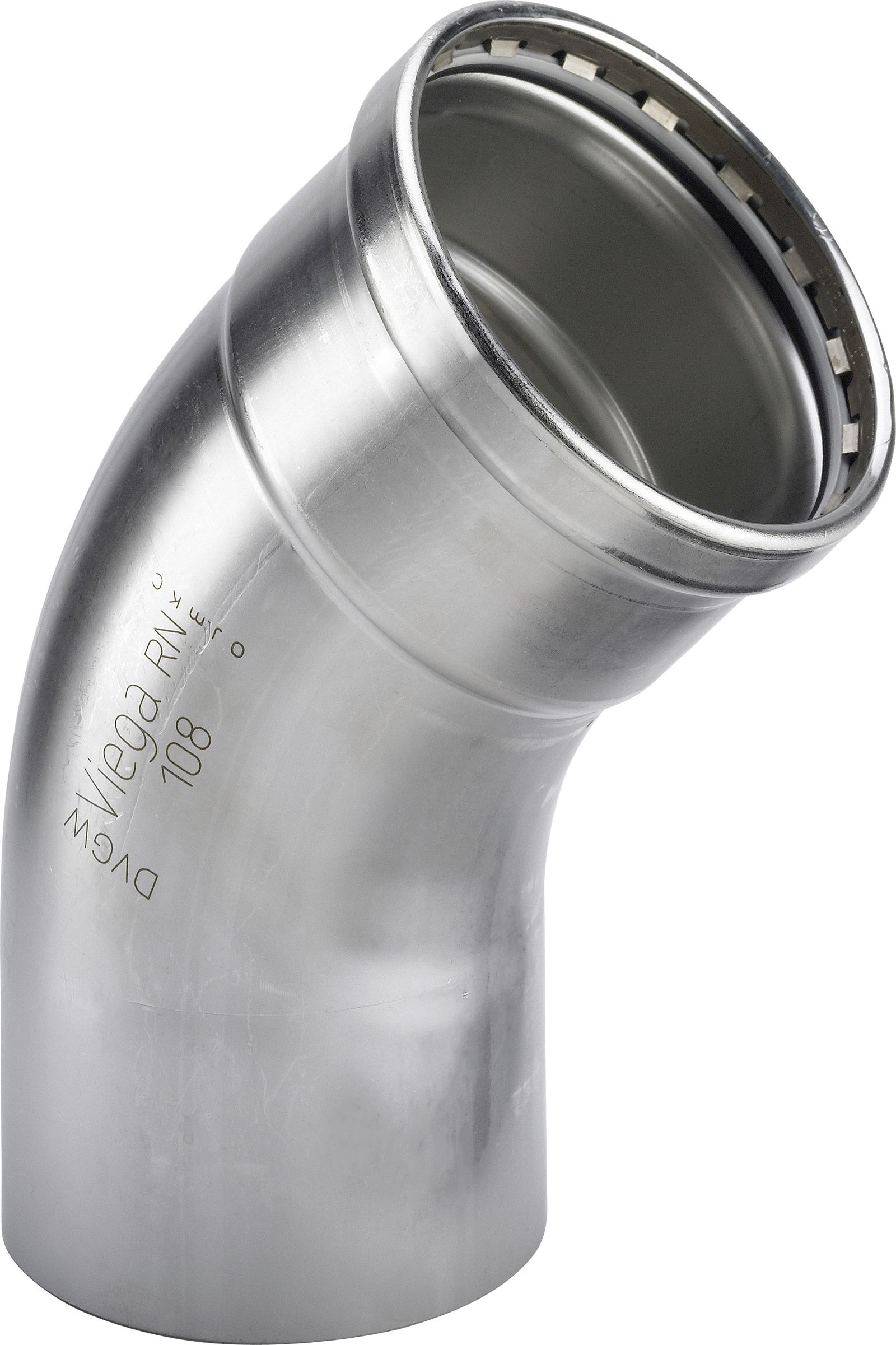 Viega XL-Bogen Sanpress Inox 2326.1XL 88,9 mm, 45°, Stahl nichtrostend, SC-Contur