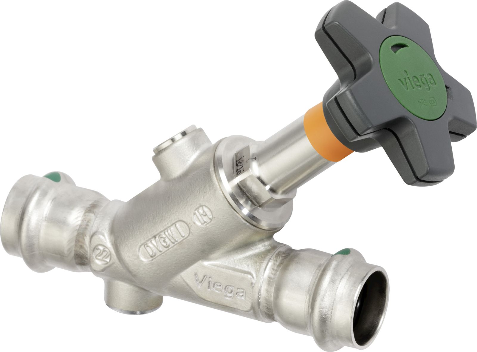 Viega KRV-Schrägsitzventil Easytop Inox 2338.5 DN 50, 54 mm, Stahl nichtrostend, SC-Contur