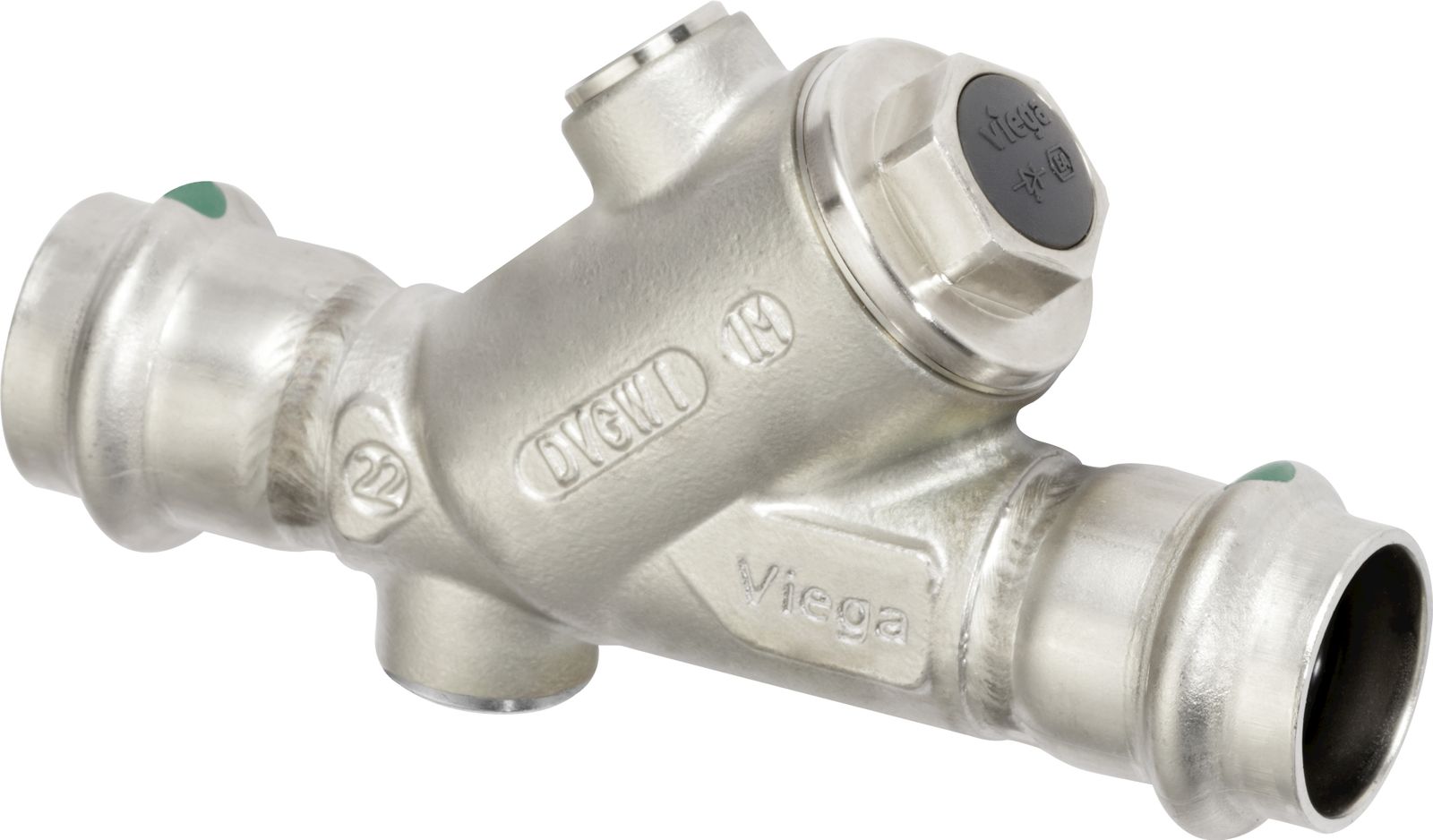 Viega Rückflussverhinderer Easytop Inox 2339.4 DN 32, 35 mm, Stahl nichtrostend, SC-Contur