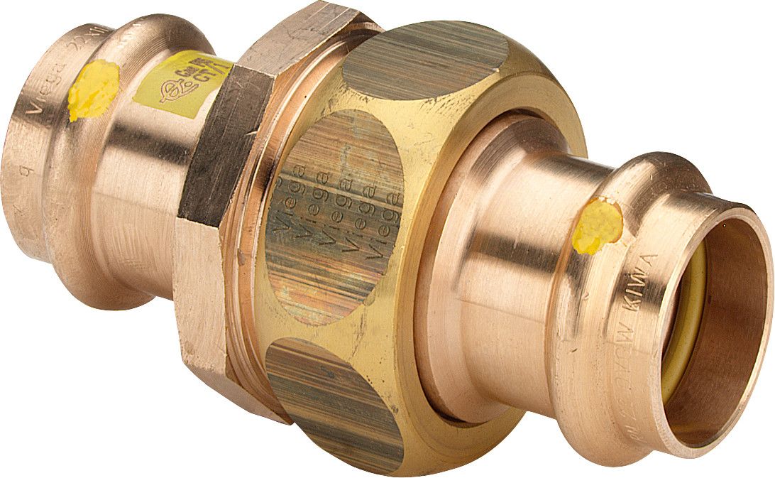 Viega Verschraubung Profipress G 2650 35 mm, Rotguss, SC-Contur, konisch dichtend, Mehrkant