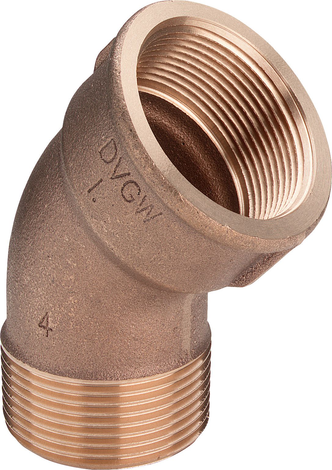 Viega Bogen 3121 R 1 1/4 x Rp 1 1/4, 45Grad, Rotguss