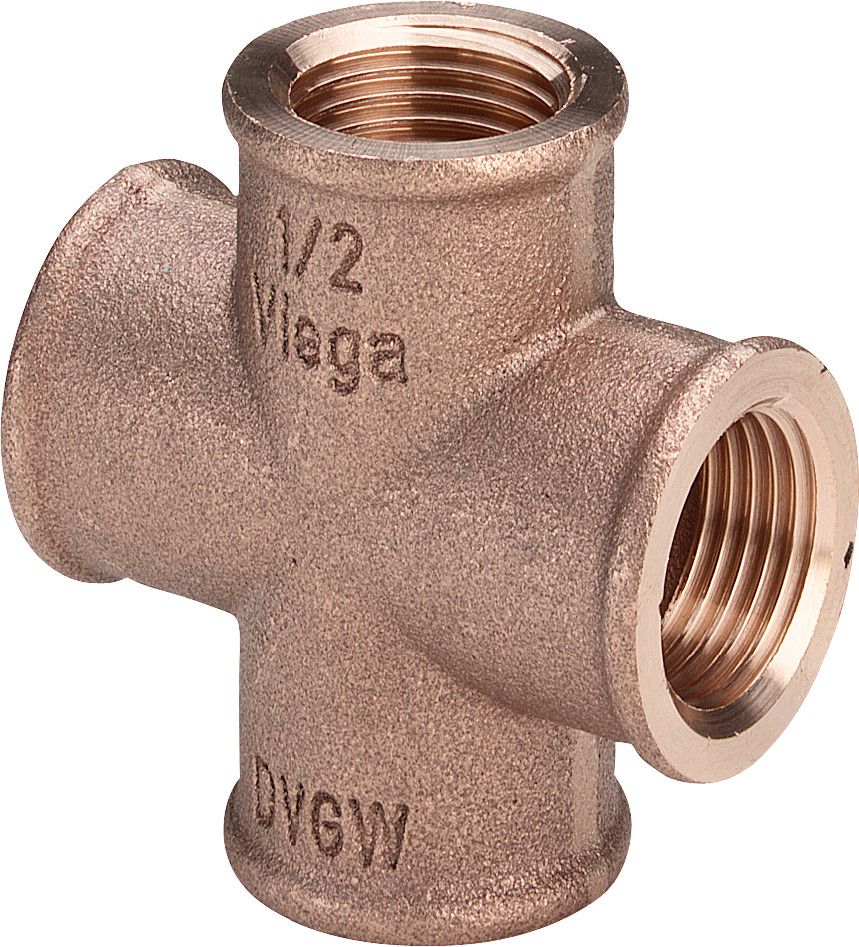 Viega Kreuzstück 3180 Rp 3/4, Rotguss oder Siliziumbronze