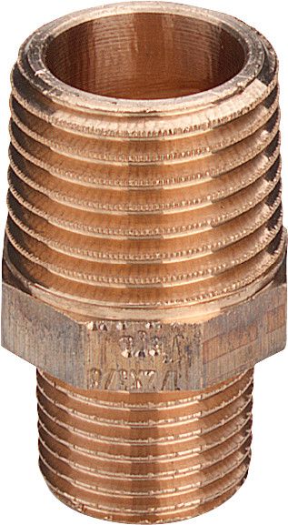 Viega Reduziernippel 3245 R 1 3/4 x R 1 1/2, Rotguss, Mehrkant