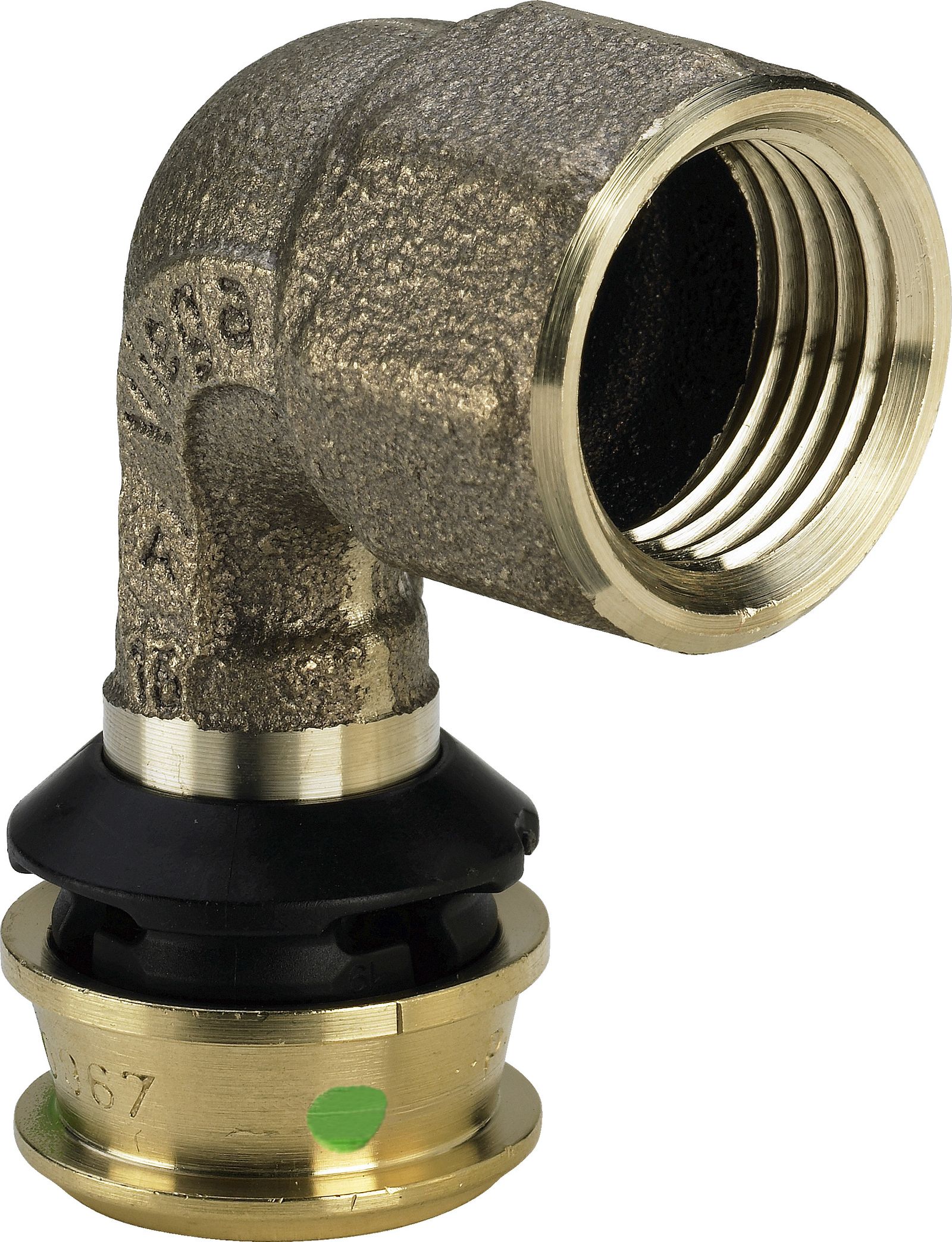 Viega Übergangsbogen Raxofix 5314.11 20 mm x Rp 1/2, 90°, mit SC-Contur, Siliziumbronze