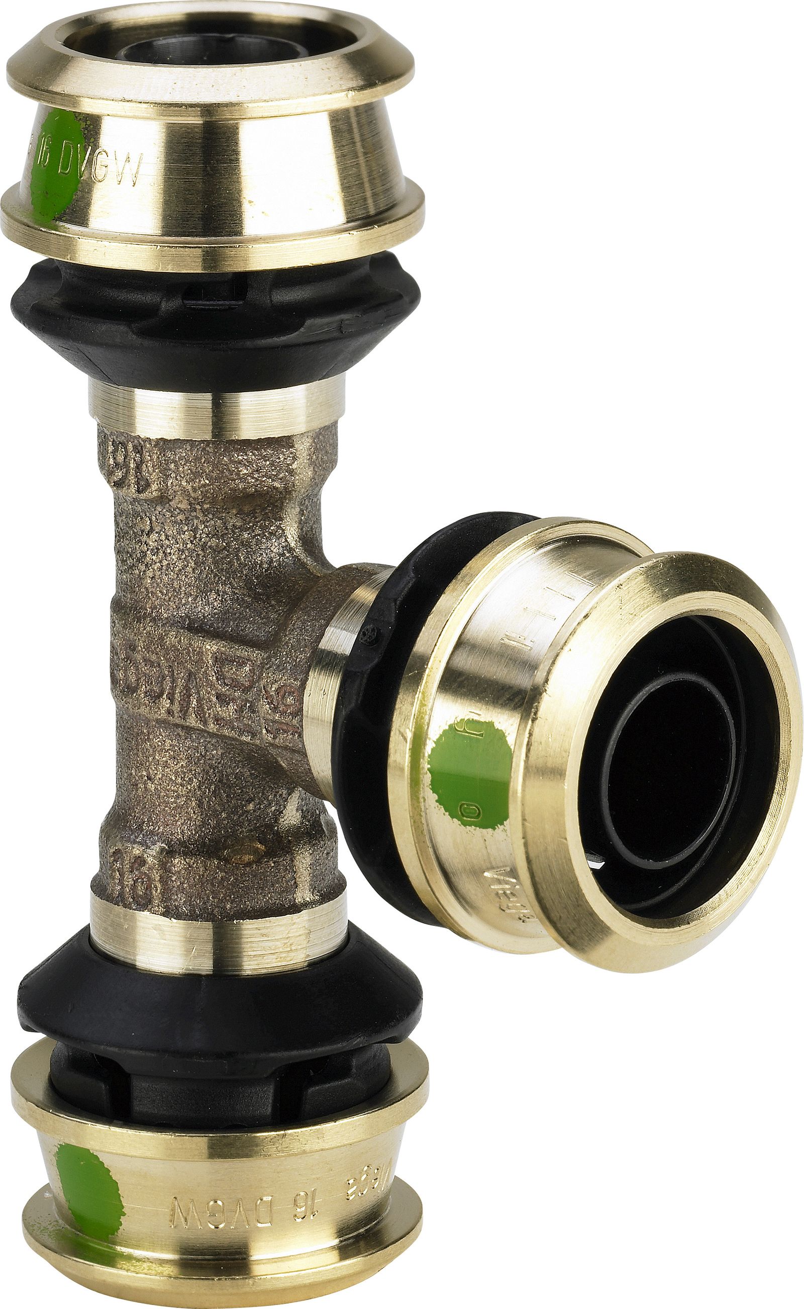 Viega T-Stück Raxofix 5318 25 x 16 x 20 mm, Siliziumbronze, mit SC-Contur