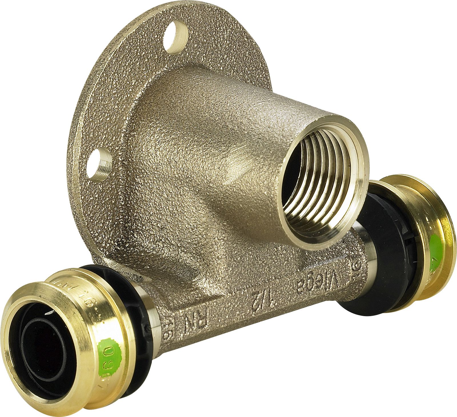 Viega Wandscheiben-T-Stück Raxofix 5324.3 16 mm x Rp 1/2, Siliziumbronze, mit SC-Contur