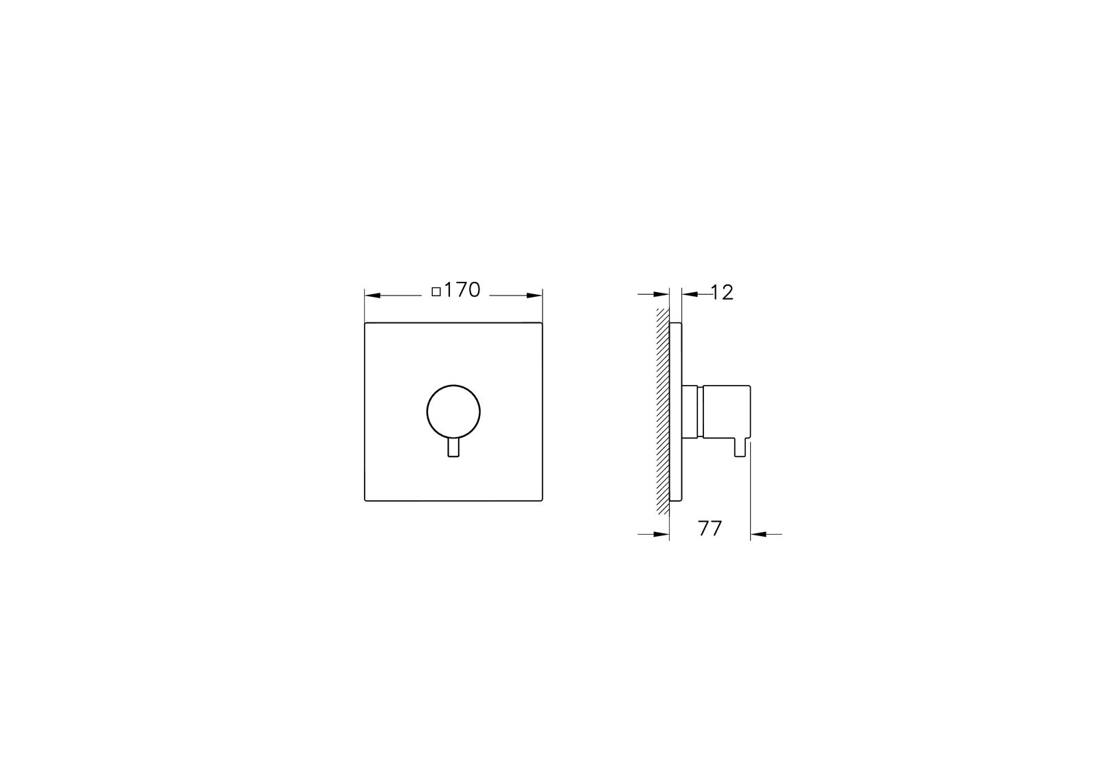 VitrA Bad Fertigmontageset V-Box Flow Square UP-3-Wege Umsteller, Nickel gebürstet