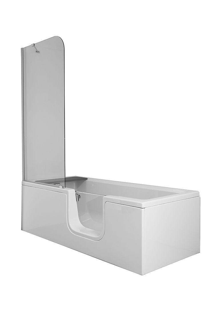 VitrA Bad Badewanne Conforma Combo 170 x 75 cm, rechteckig mit Einstieg rechts, mit Hydromassagesystem, weiß