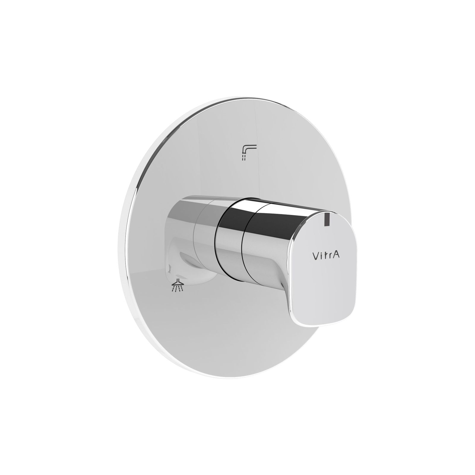 VitrA Bad Fertigmontageset V-Box Root Round UP-3-Wege Umsteller, chrom