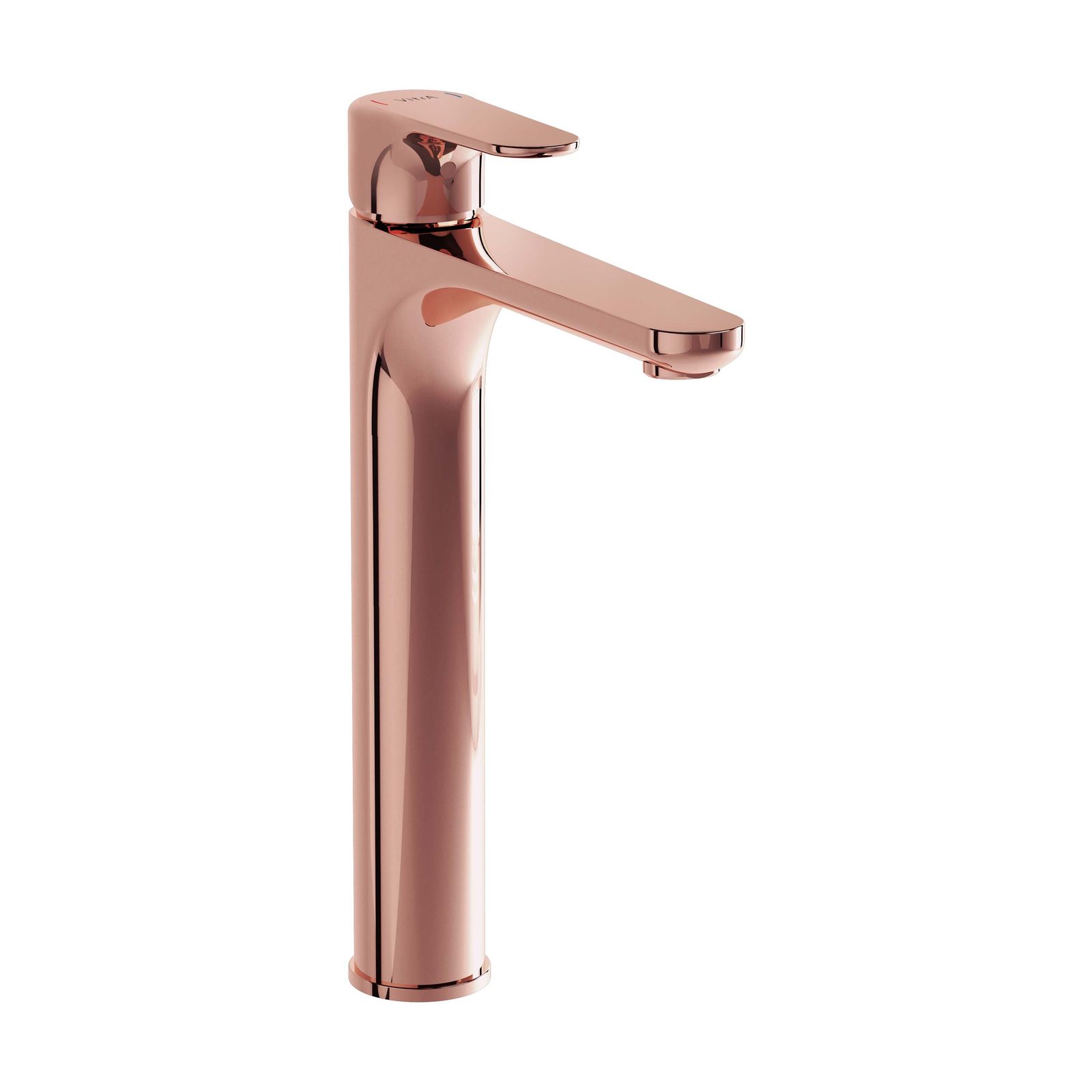VitrA Bad Waschtisch-Einhebelmischer Root Round Ausladung 180mm, ohne Ablaufgarnitur, für freistehende Aufsatzschalen, Kupfer