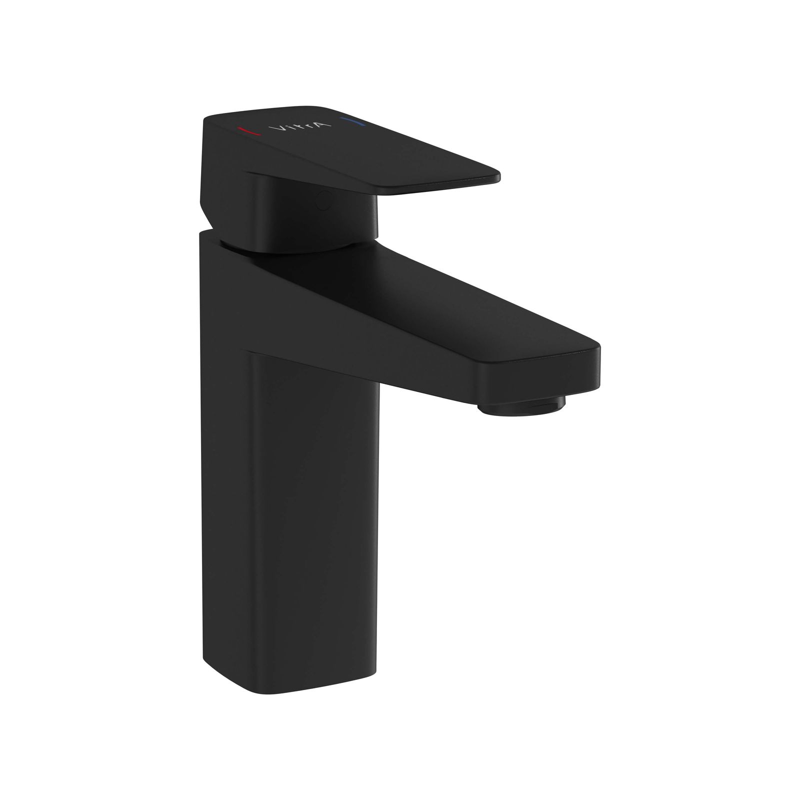 VitrA Bad Waschtisch-Einhebelmischer Root Square Ausladung 140mm, Einlochmontage, ohne Ablaufgarnitur, schwarz matt