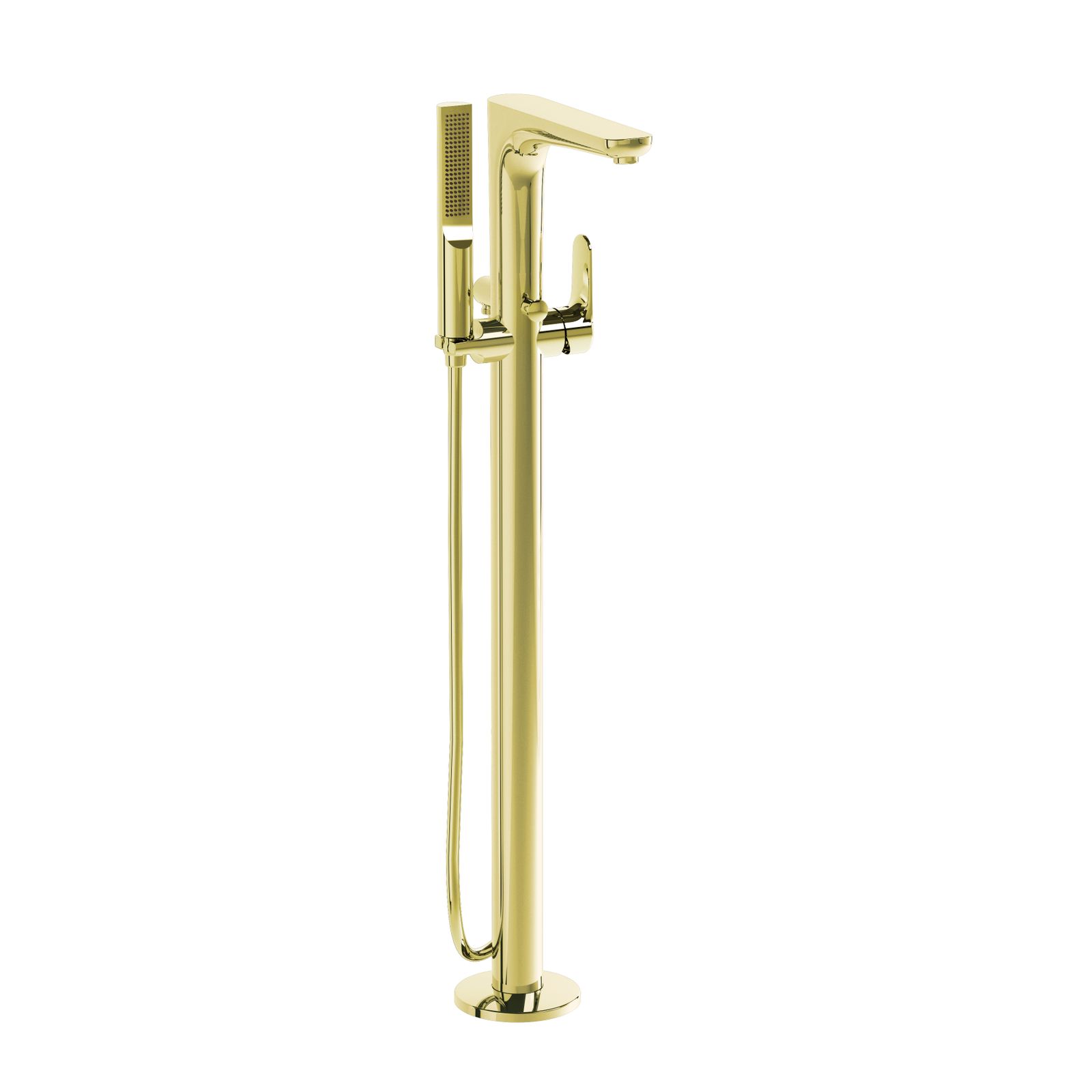 VitrA Bad Wannenfüll-/Brause-Einhebelmischer Root Round Höhe Auslauf 915mm, mit Brausegarnitur, Bodenmontage, Gold