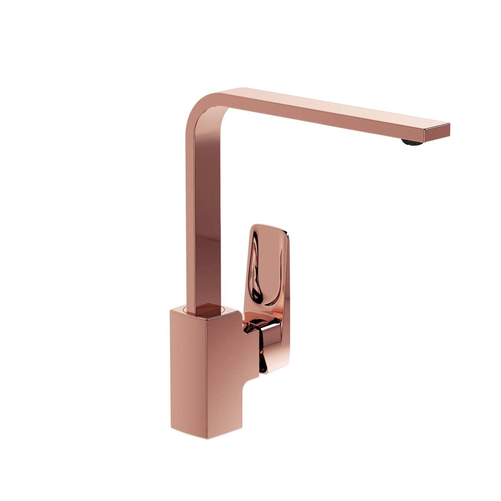 VitrA Bad Spültisch-Einhebelmischer Root Square Ausladung 210mm, Einlochmontage, ohne Ablaufgarnitur G 3/8, Kupfer
