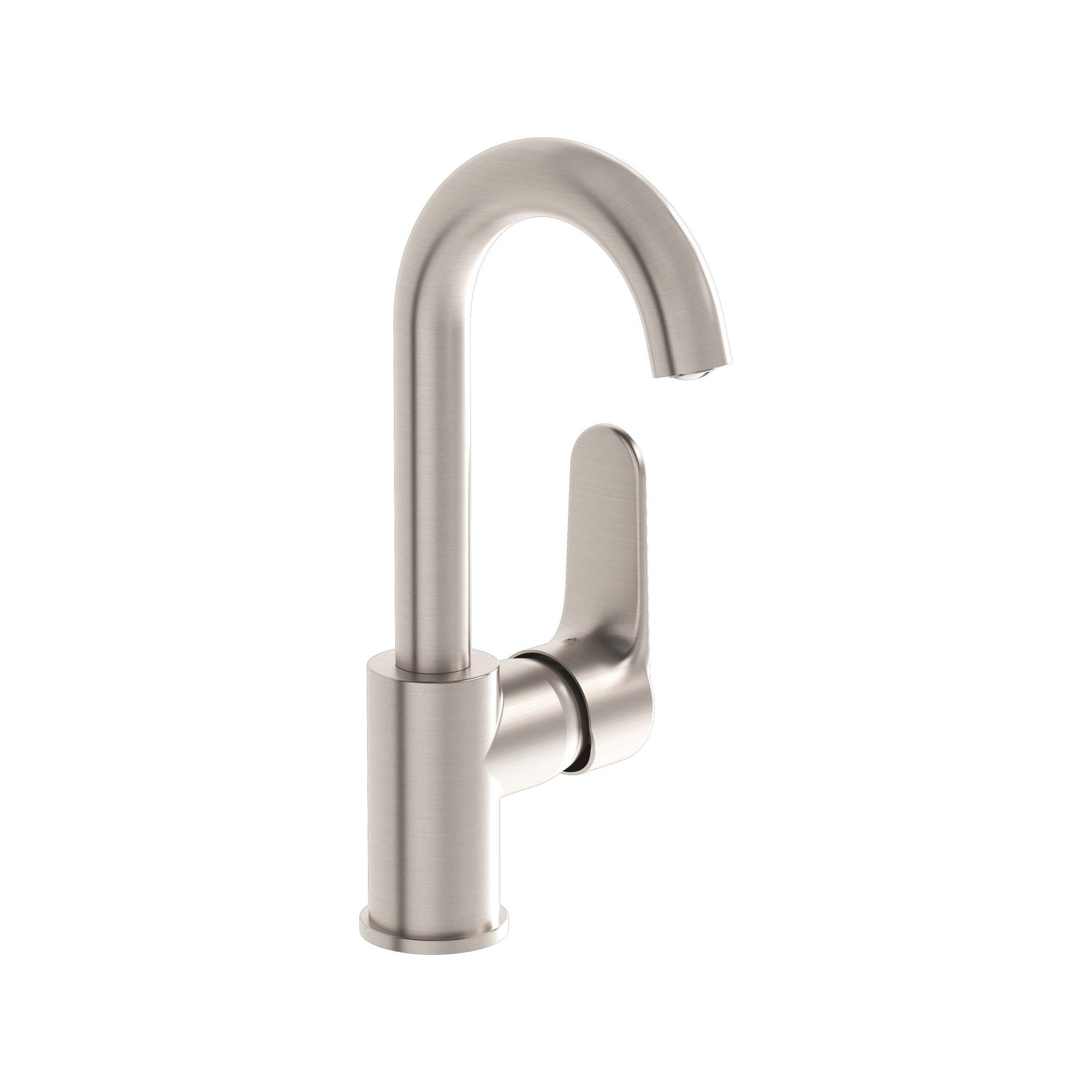 VitrA Bad Waschtisch-Einhebelmischer Root Round Ausladung 115mm, ohne Ablaufgarnitur, für freistehende Aufsatzschalen, Nickel gebürstet