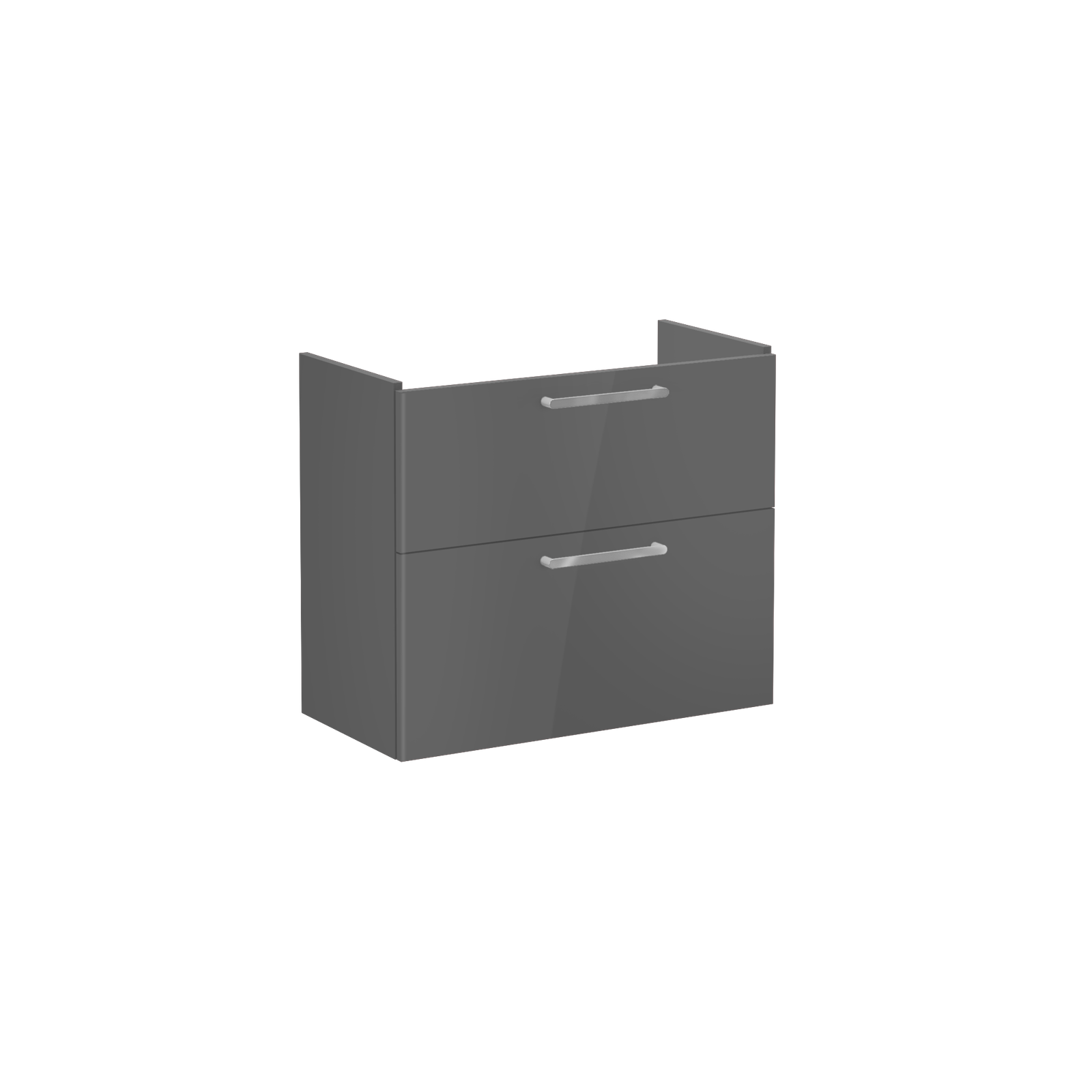 VitrA Bad Waschtisch-Unterschrank Root Flat Compact 76,5x37x65cm, 2 Vollauszüge, Korpus Anthrazit Hochglanz