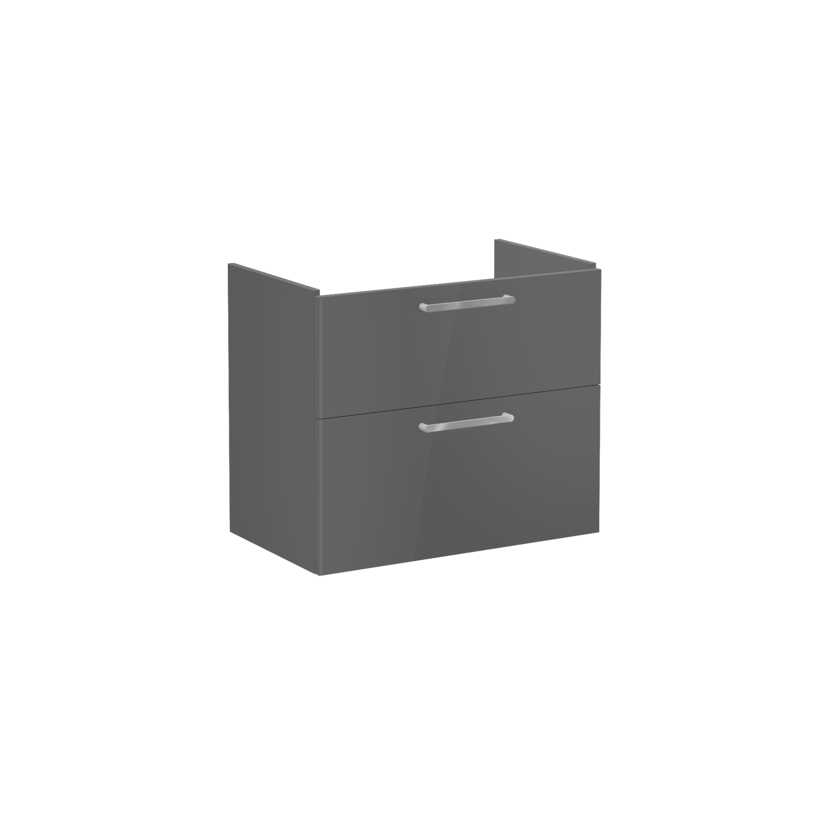 VitrA Bad Waschtisch-Unterschrank Root Flat 76,5x45x65cm, 2 Vollauszüge, Korpus Anthrazit Hochglanz