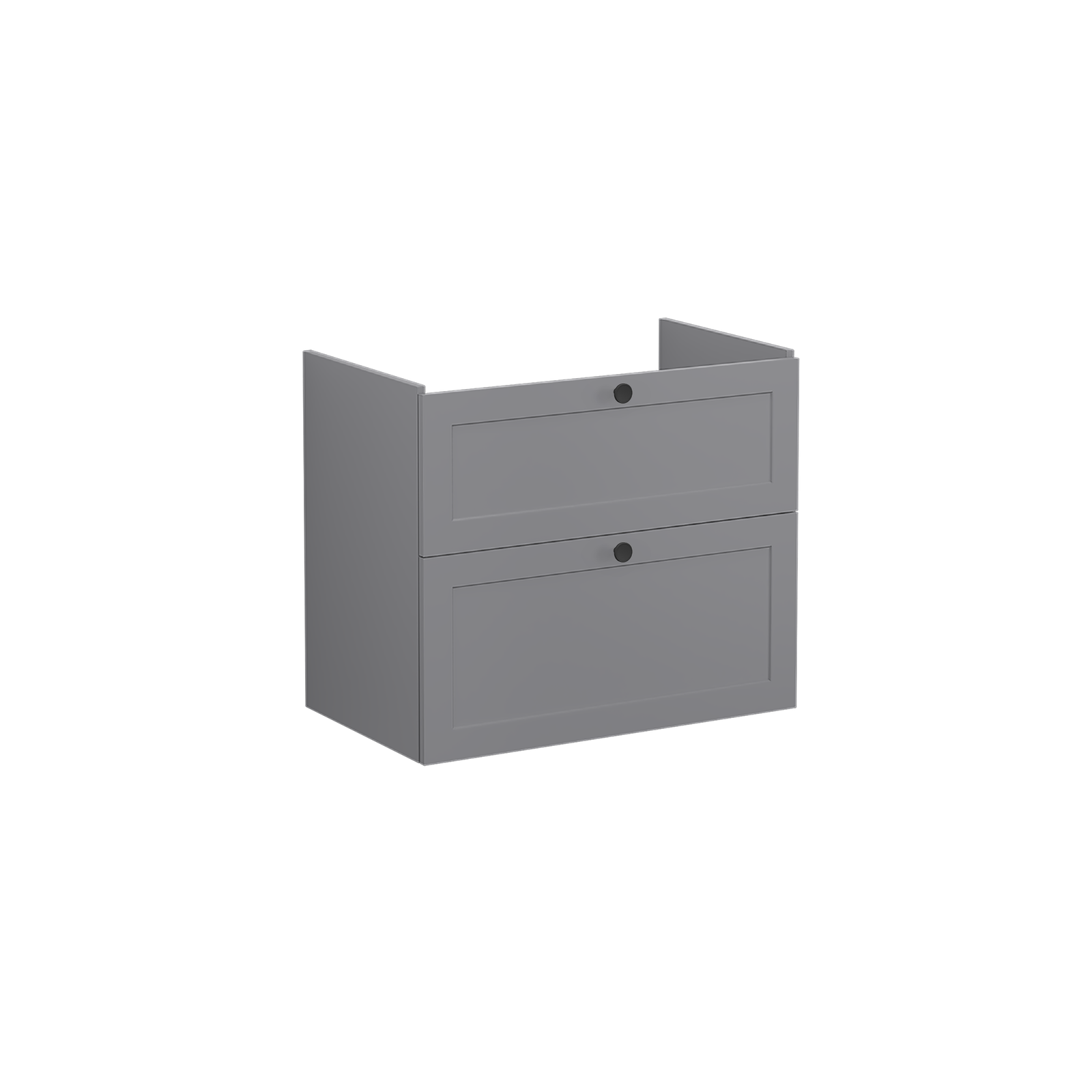 VitrA Bad Waschtisch-Unterschrank Root Classic 76,5x45x65cm, 2 Vollauszüge, Korpus Grau Matt