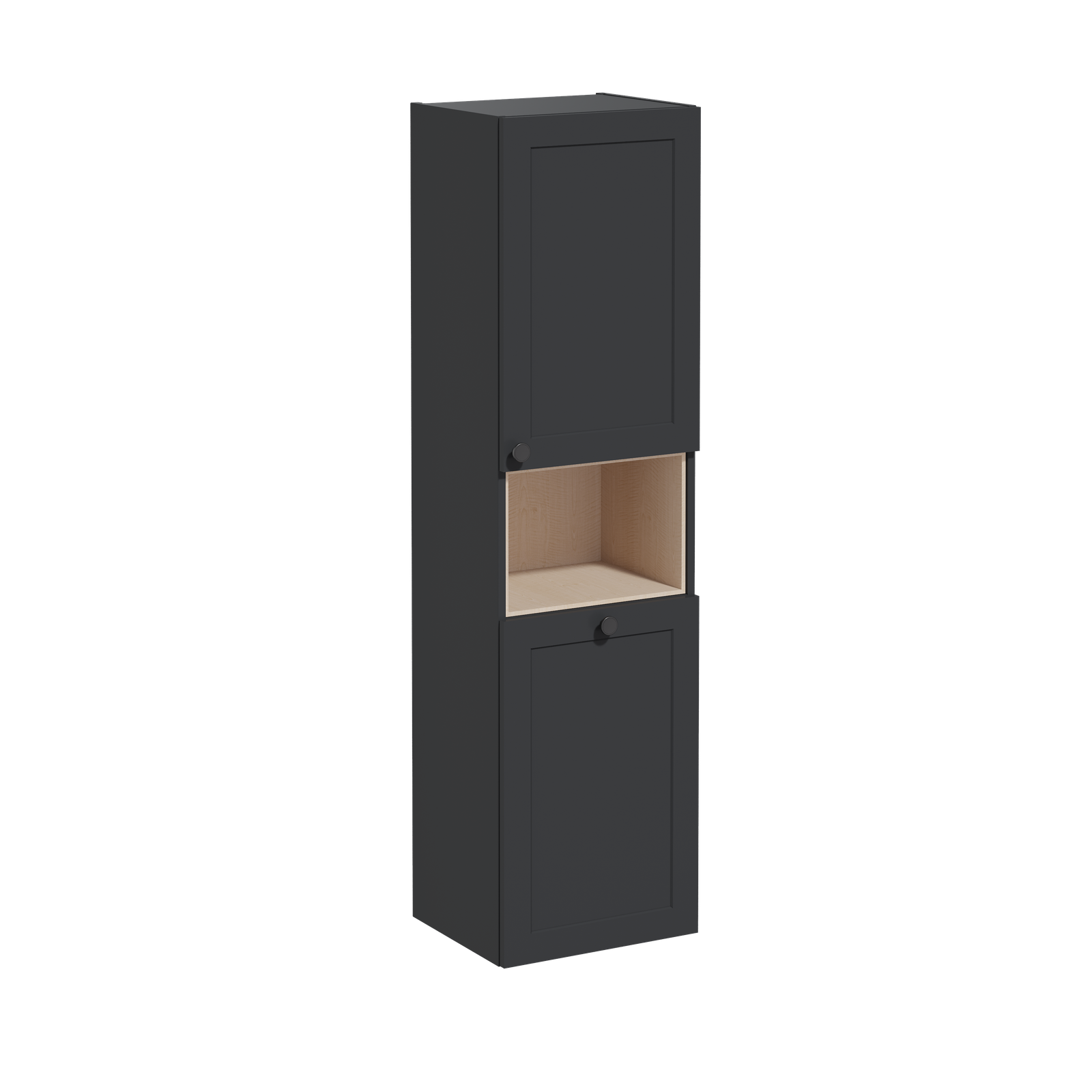 VitrA Bad Hochschrank Root Classic 42x36x155cm, Türanschlag rechts, mit Wäschekorb, Korpus Graphit Matt