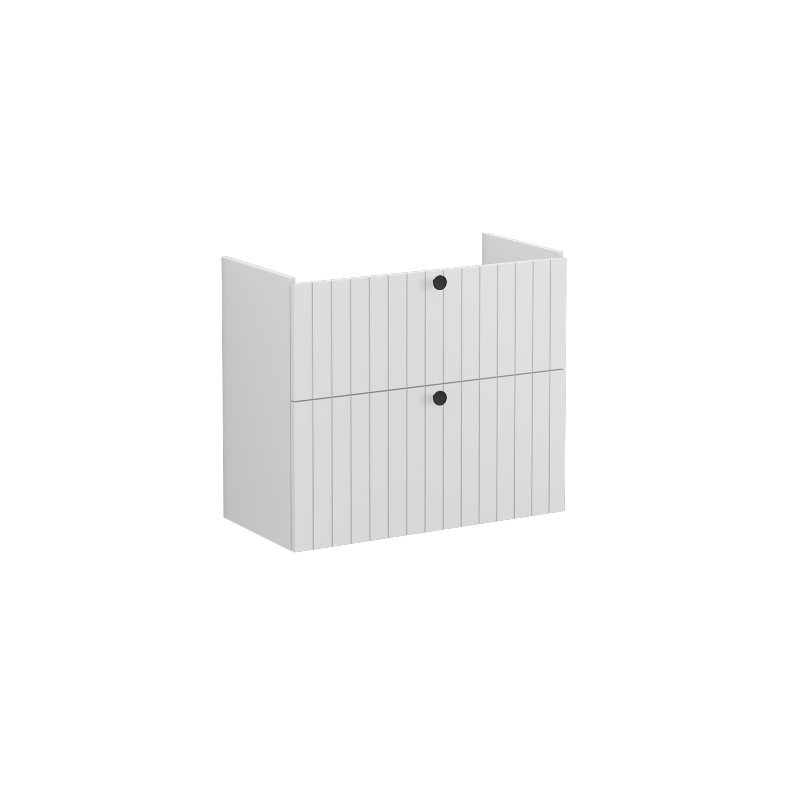 VitrA Bad Waschtisch-Unterschrank Root Groove Compact 76,5x37x65cm, 2 Vollauszüge, Korpus Hellgrau Matt