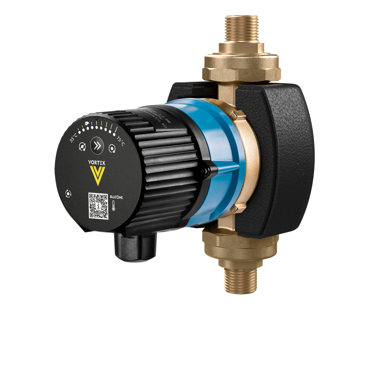 Vortex Trinkwasser-Zirkulationspumpe BWO 155 ERT 230 V, elektronischer Regelthermostat, 1/2" AG x Ø 15 mm, V-Gehäuse