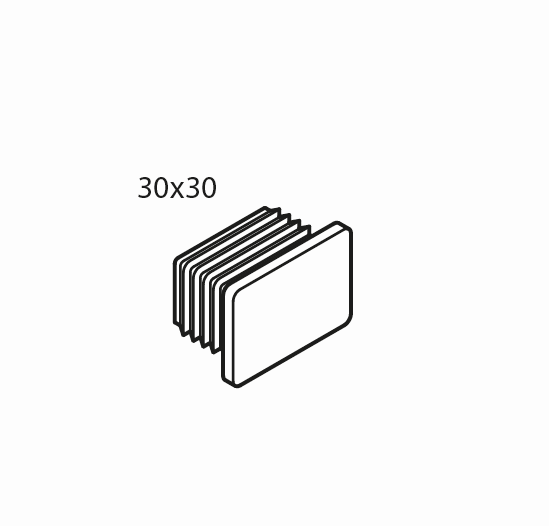 Walraven Schienenendstopfen 30 x 30 mm, für WM2, grün, Polyethylen