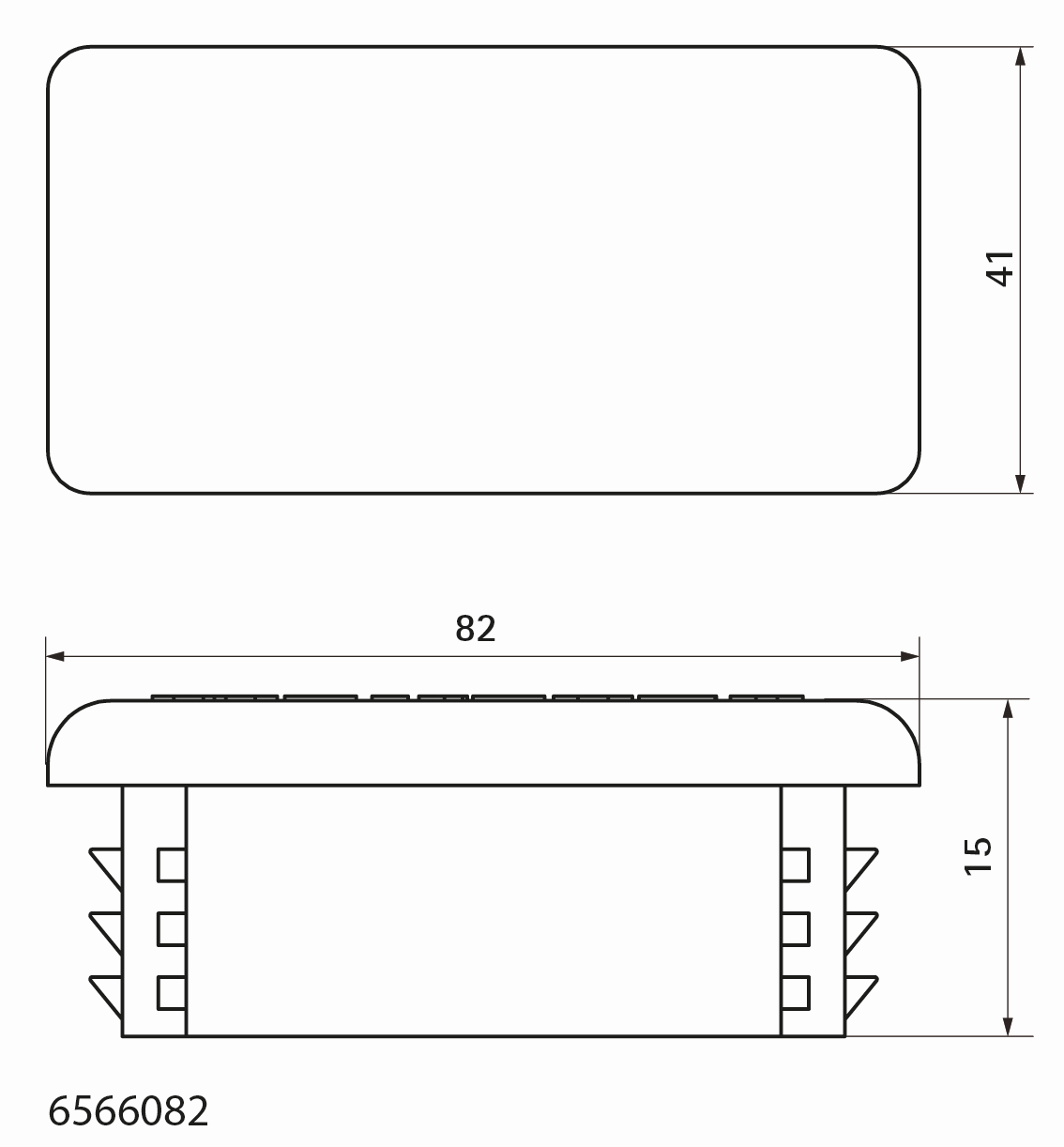 BIS Schienenendstopfen Strut BUP1000 41 x 82 mm, Polyethylen, grün