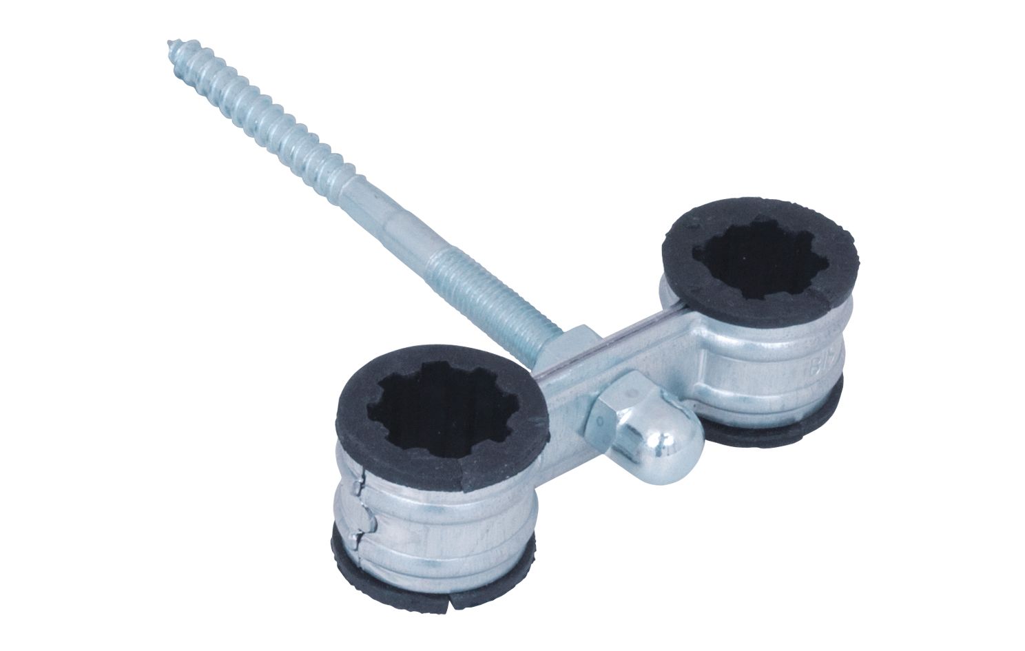 BIS Zwillingsschelle 22 mm/1/2", Stahl, sendzimirverzinkt, mit Einlage