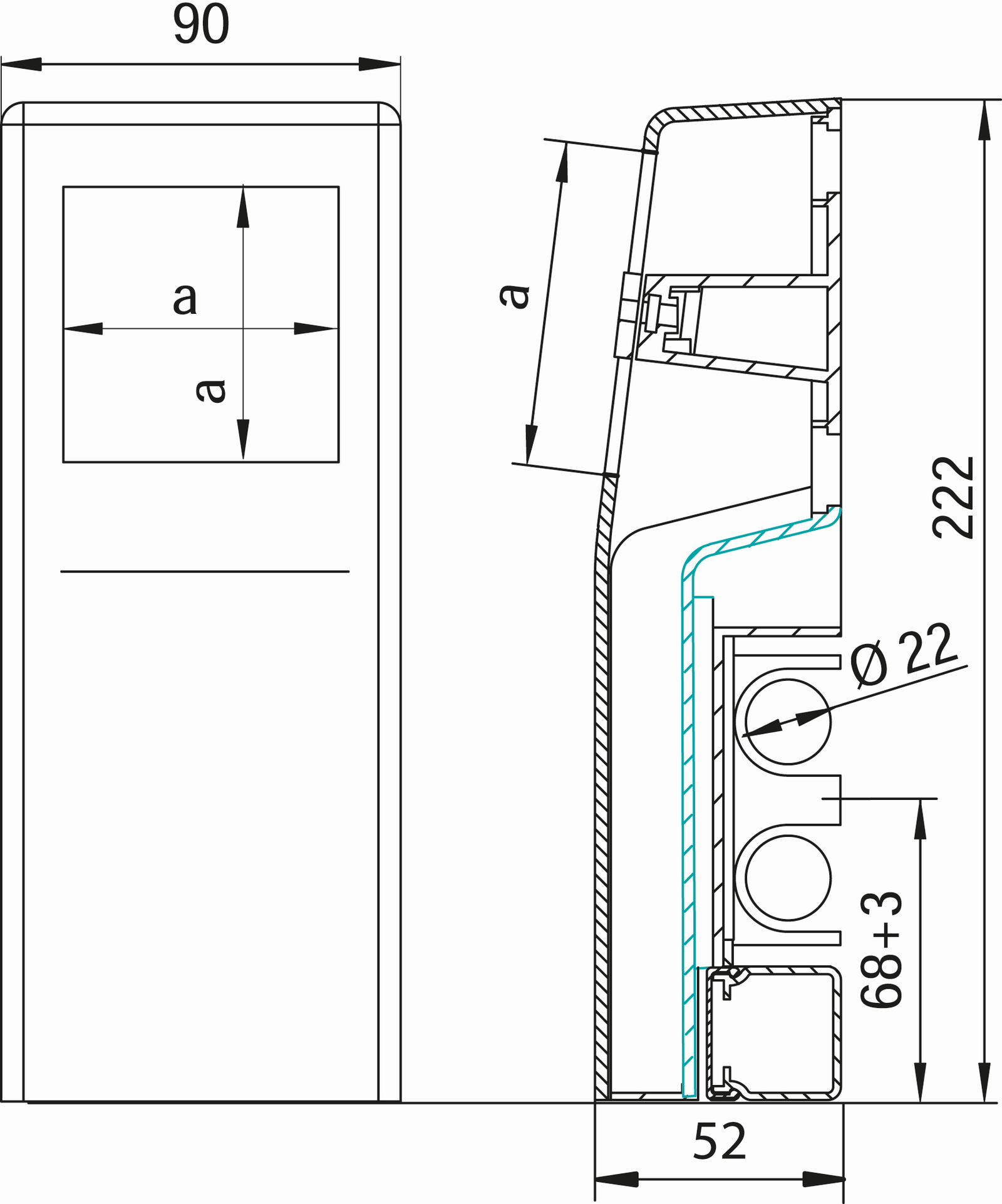 HZ Steckdosencontainer SDC aus Kunststoff, weiß Typ 62