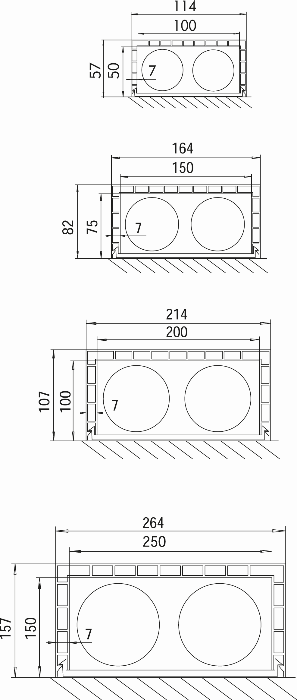 HZ Steigstrangprofil STP U-Form Typ 50-100