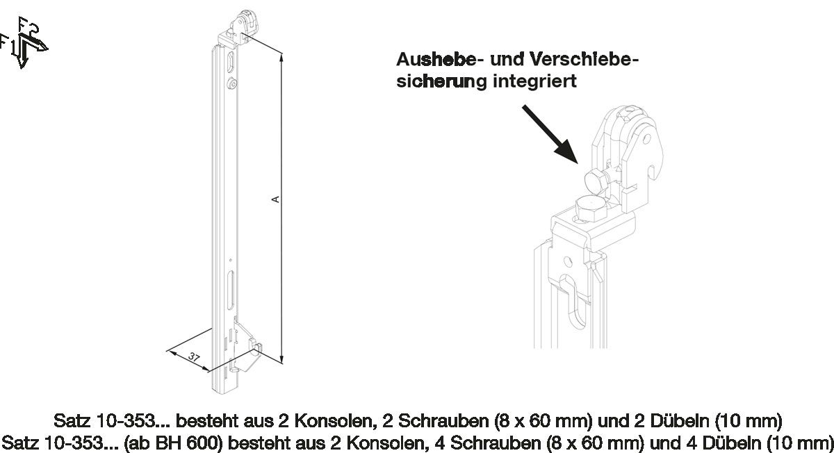 Wemefa Schnapp-Konsole SKW-V BH 700 mm, für mehrreihige Plattenheizkörper mit Aufhängelaschen