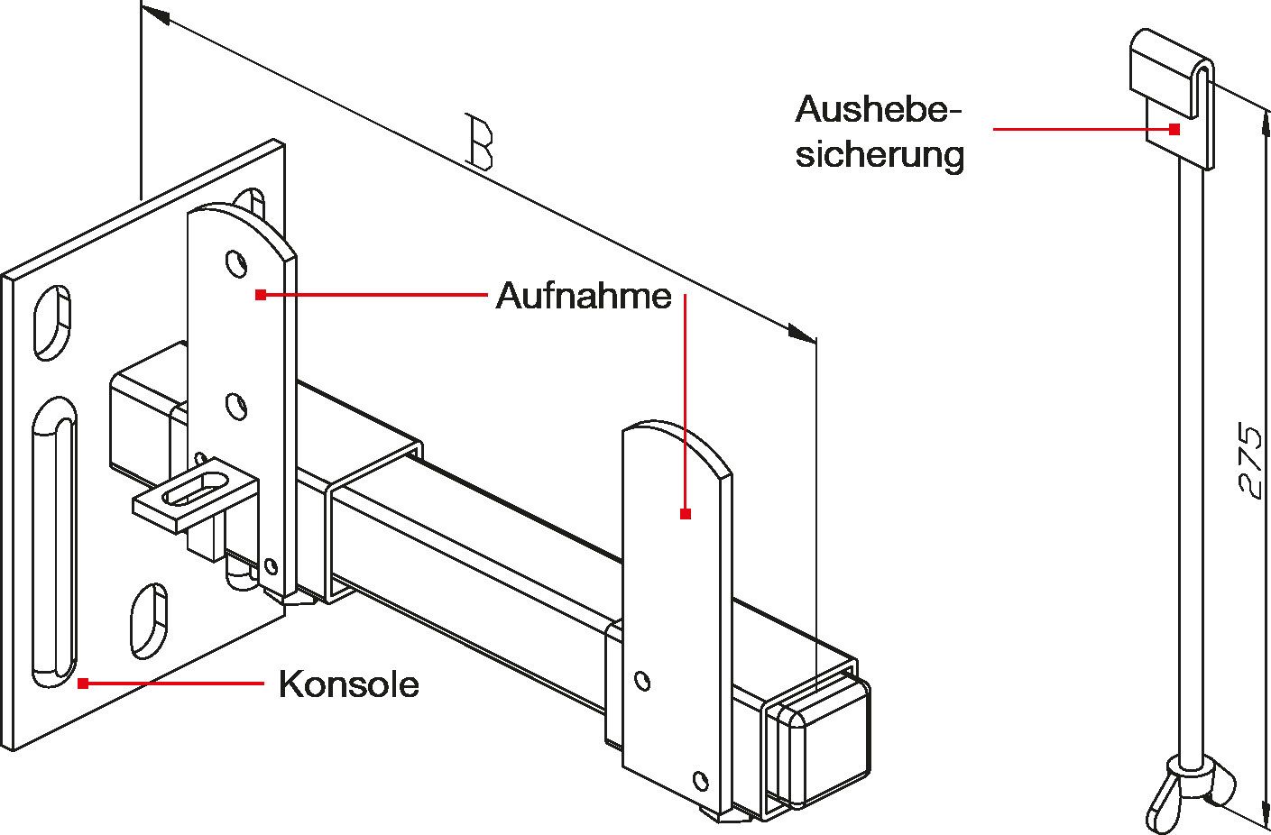 Wemefa Wandonsole 5410 276 mm breit, stabil