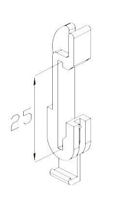 Wemefa Aushebesicherung VDI 6036 für Laschenhöhe 25 mm, für Plattenheizkörper, verzinkt