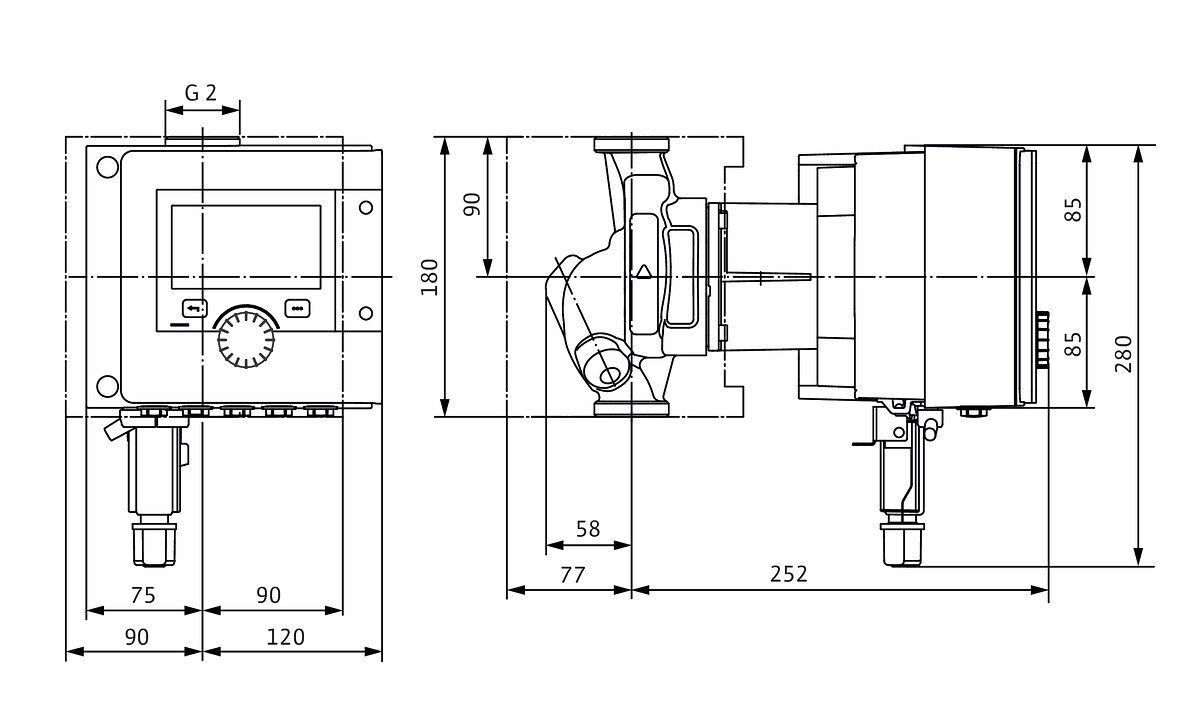 Wilo Nassläufer-Pumpe Stratos MAXO 30/0,5-8, PN 16, Verschraubung