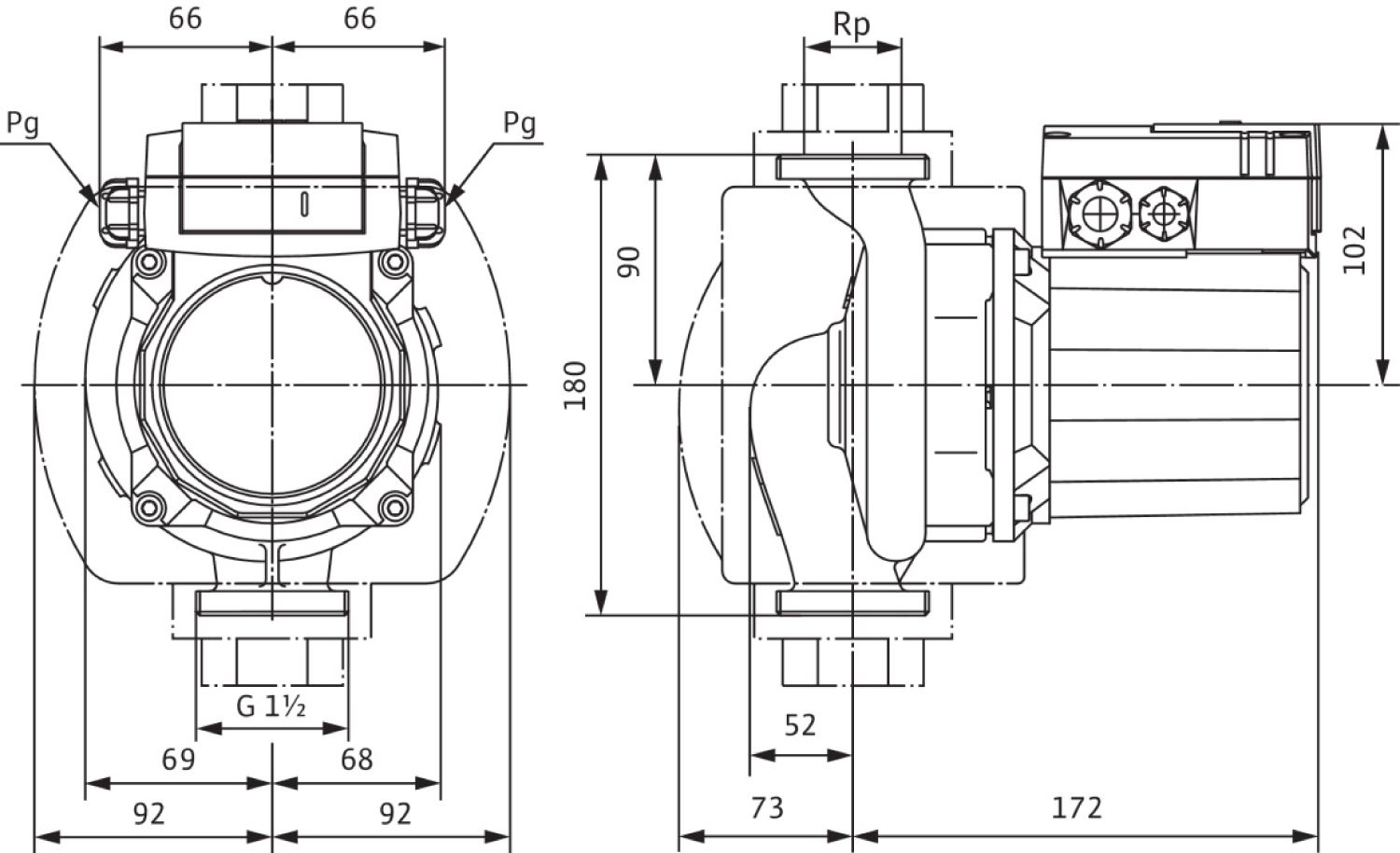 Wilo Standard-Trinkwasserpumpe TOP-Z 25/10, G 1 1/2, 180 mm, 400 V, PN 16