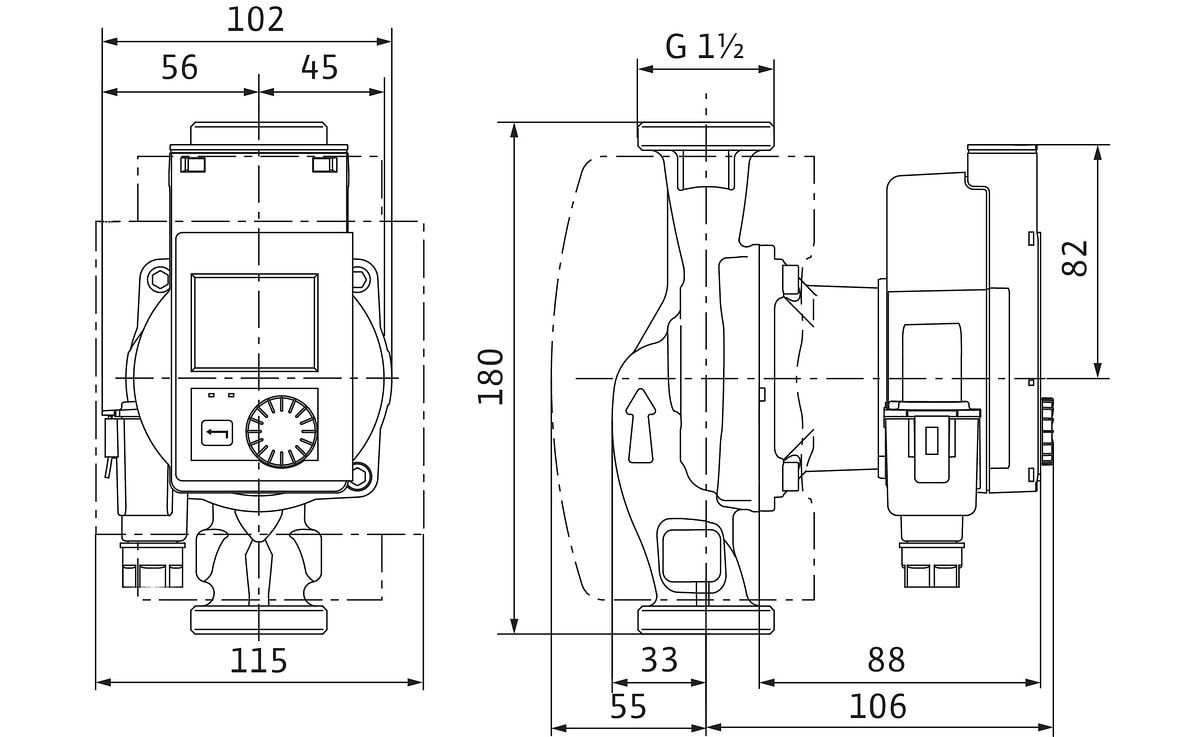 Wilo Hocheffizienz-Pumpe Stratos Pico plus 25/0,5-6, G 1 1/2, 230 V, 50/60 Hz