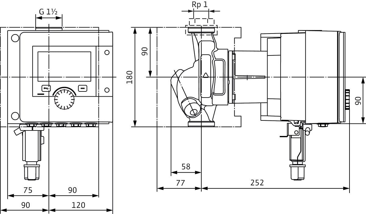 Wilo Trinkwasserpumpe Stratos MAXO-Z 25/0,5-6, G 1 1/2, 180 mm, PN 16