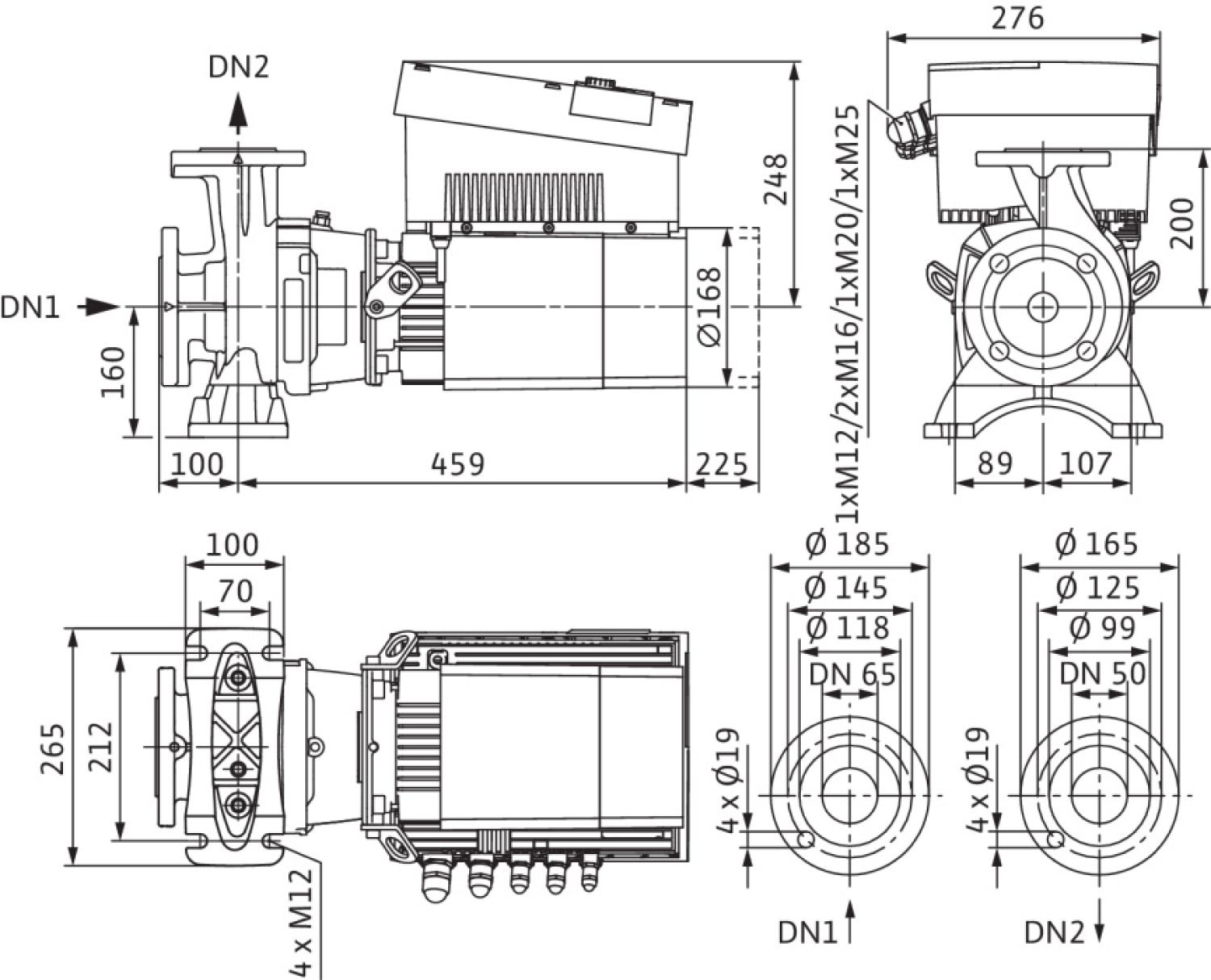 Wilo Trockenläufer-Hocheffizienz-Pumpe Stratos GIGA-B 50/1-21/2,3-R1, 2,3 kW, ohne Differenzdruckgeber