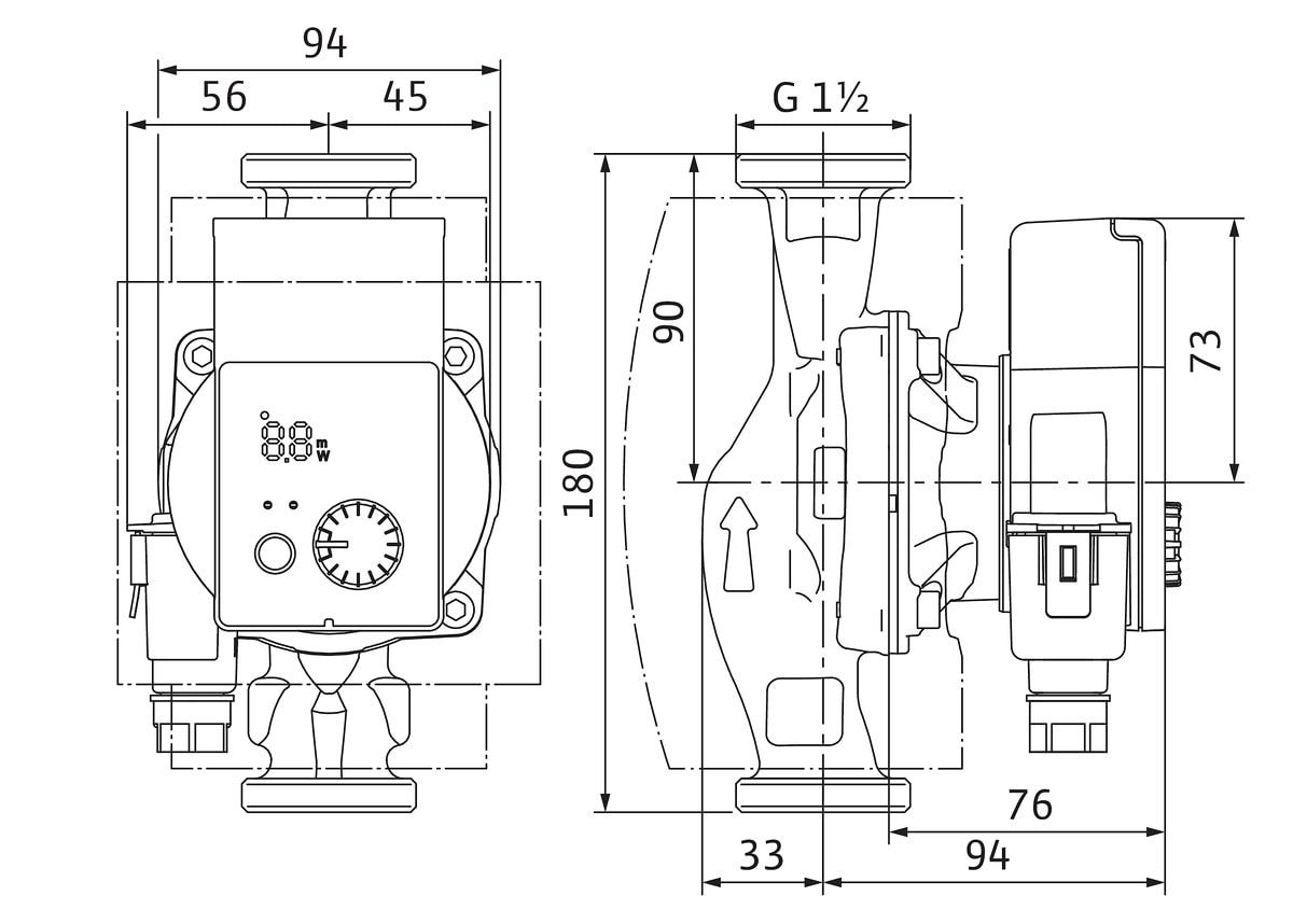 Wilo Hocheffizienz-Pumpe Yonos PICO plus 25/1-6, G 1 1/2, 230 V, 50/60 Hz