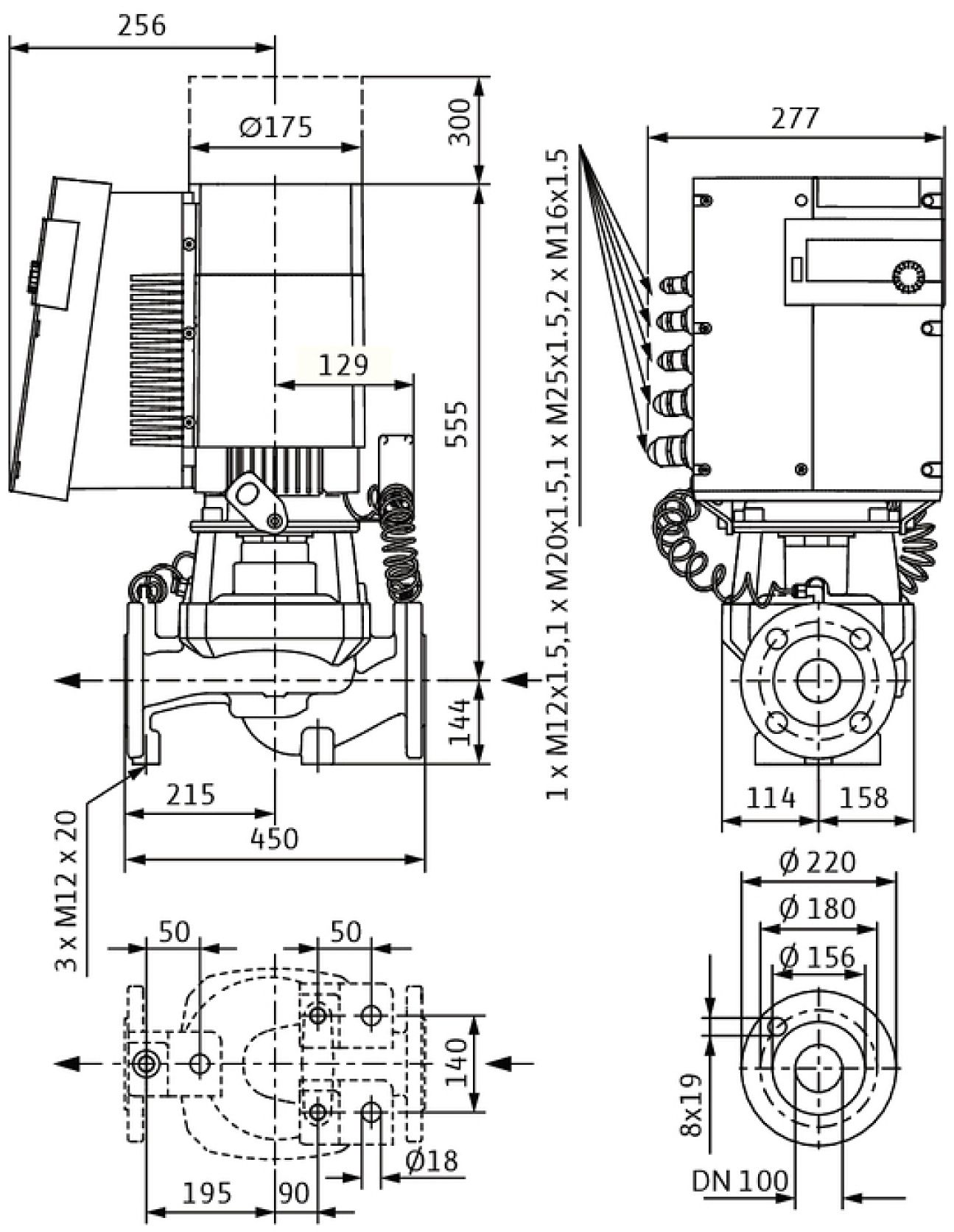 Wilo Trockenläufer-Hocheffizienz-Einzelp Stratos GIGA 100/1-13/2,3-S1,DN100,2.3kW