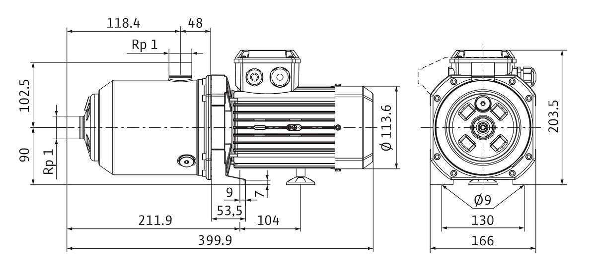 Wilo Hochdruck-Kreiselpumpe Medana CH1-L.404-2/V/E/10T,Rp1,550W,810W