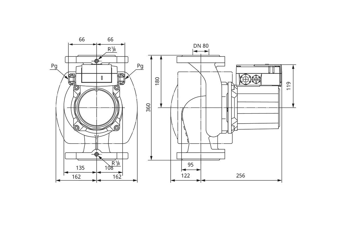 Wilo Standard-Trinkwasserpumpe TOP-Z 80/10, DN 80, 360 mm, PN 10, 400 V