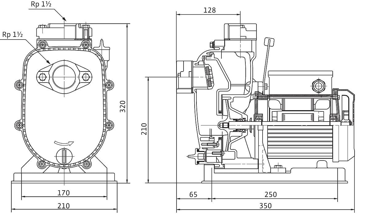 Wilo Schmutzwasserpumpe Drain LP 40/10, Rp 1 1/2, 230V, 0,4 kW, selbstansaugend