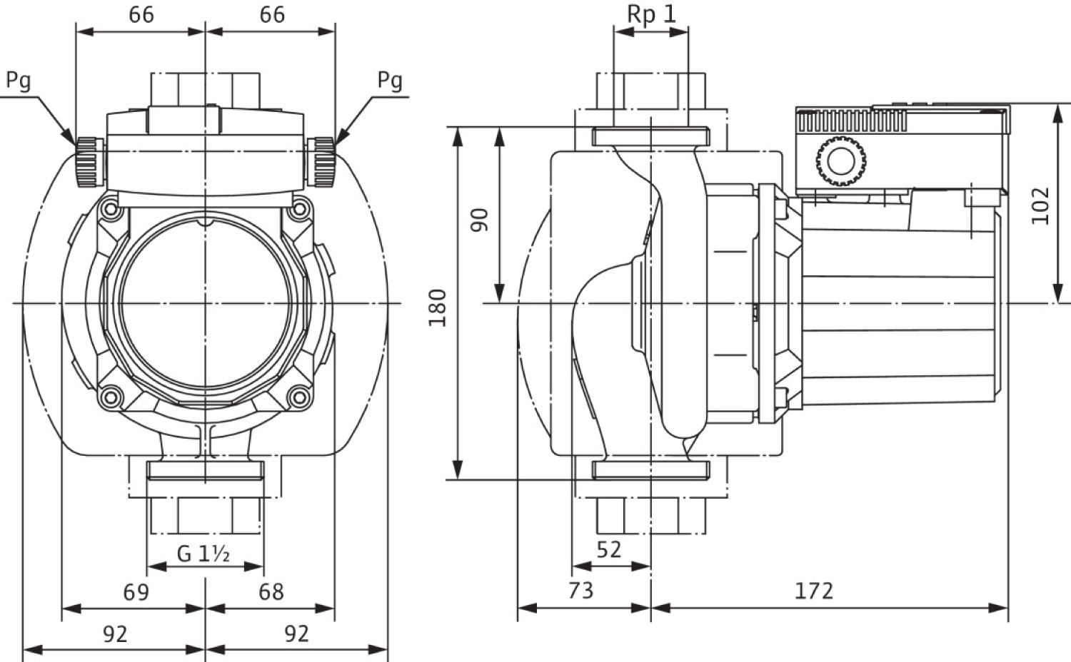 Wilo Standard-Trinkwasserpumpe TOP-Z 25/10, G 1 1/2, 180 mm, PN 10, 230 V