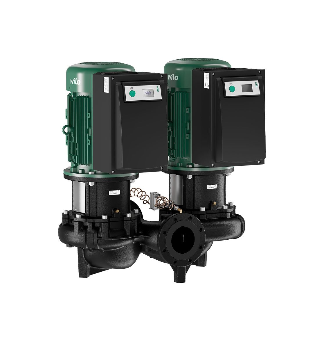 Wilo Trockenläufer-Energiesparpumpe CronoTwin DL-E 50/180-7,5/2, 7,5 kW, mit Differenzdruckgeber