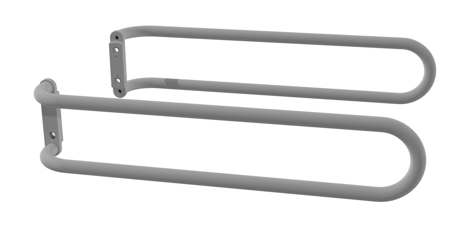 Wisa Stützklappgriff Set XS VarioTronic mit Edelstahl Seiten, für WC-Element, weiß